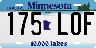 MN license plate 175LOF