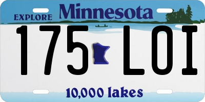 MN license plate 175LOI