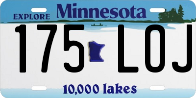 MN license plate 175LOJ