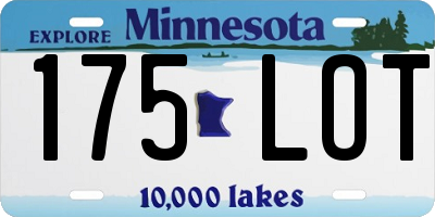 MN license plate 175LOT