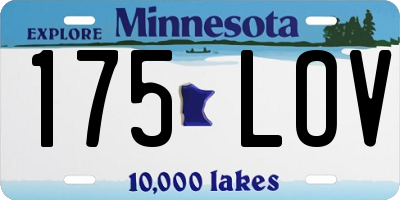 MN license plate 175LOV