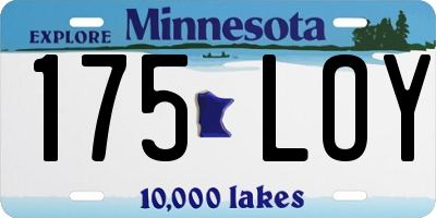 MN license plate 175LOY