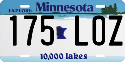 MN license plate 175LOZ