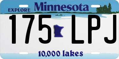 MN license plate 175LPJ