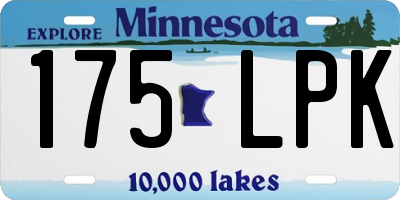 MN license plate 175LPK