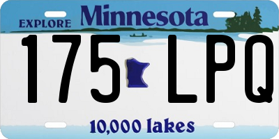 MN license plate 175LPQ