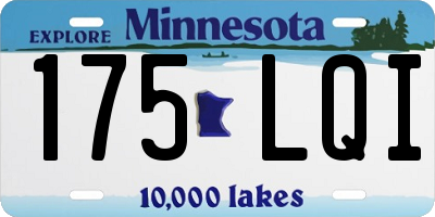 MN license plate 175LQI