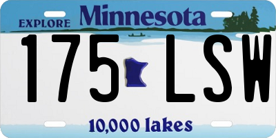 MN license plate 175LSW