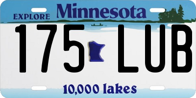 MN license plate 175LUB