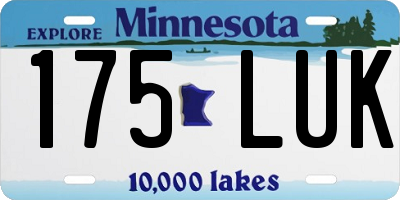MN license plate 175LUK