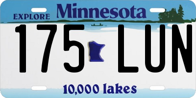 MN license plate 175LUN