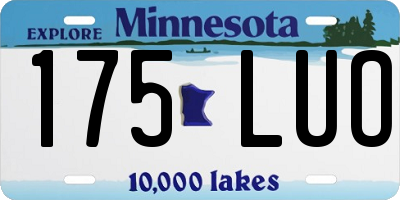 MN license plate 175LUO