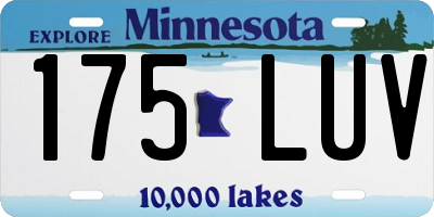 MN license plate 175LUV