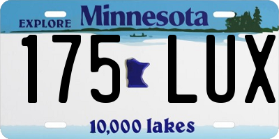 MN license plate 175LUX