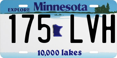 MN license plate 175LVH