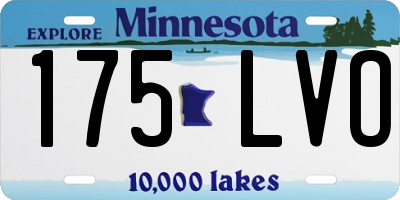 MN license plate 175LVO