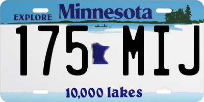 MN license plate 175MIJ