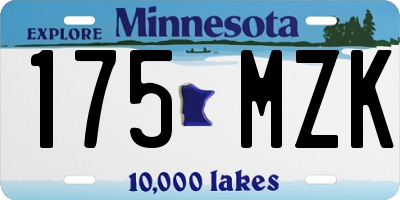 MN license plate 175MZK