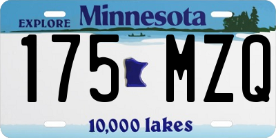 MN license plate 175MZQ