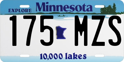 MN license plate 175MZS