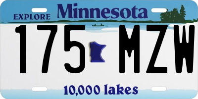 MN license plate 175MZW