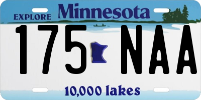 MN license plate 175NAA