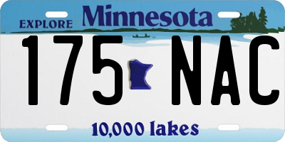 MN license plate 175NAC