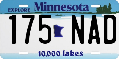 MN license plate 175NAD