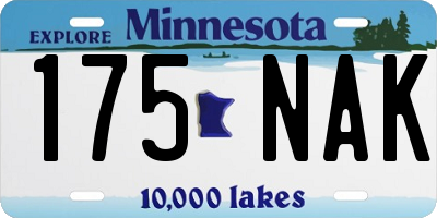 MN license plate 175NAK