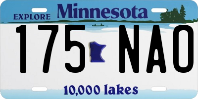 MN license plate 175NAO