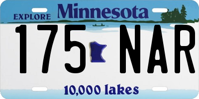 MN license plate 175NAR