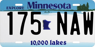 MN license plate 175NAW