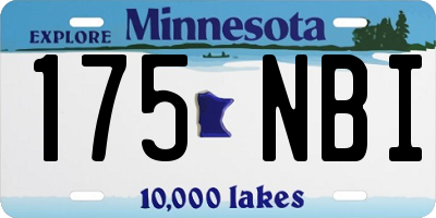 MN license plate 175NBI