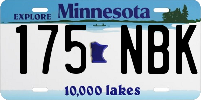 MN license plate 175NBK