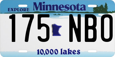 MN license plate 175NBO