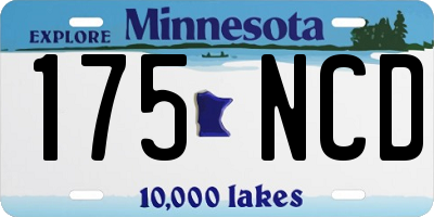 MN license plate 175NCD