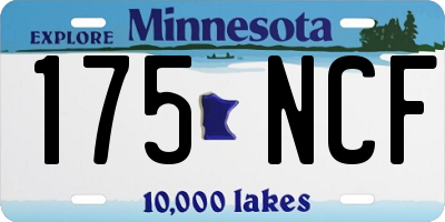 MN license plate 175NCF