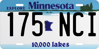 MN license plate 175NCI