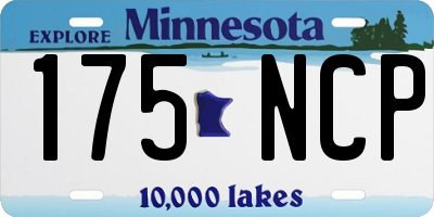 MN license plate 175NCP