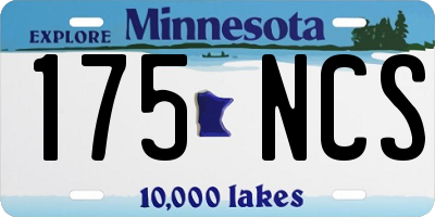 MN license plate 175NCS