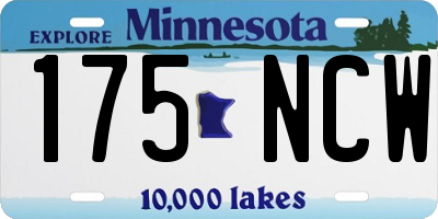 MN license plate 175NCW