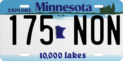 MN license plate 175NON