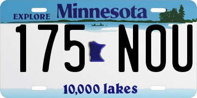 MN license plate 175NOU