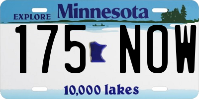 MN license plate 175NOW