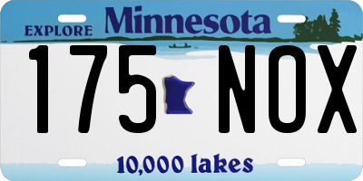 MN license plate 175NOX