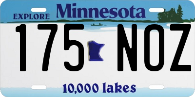 MN license plate 175NOZ