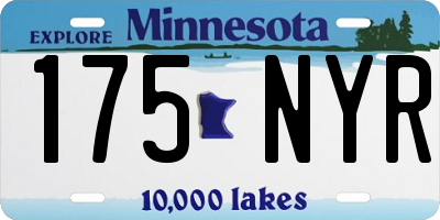MN license plate 175NYR