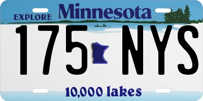 MN license plate 175NYS