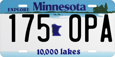 MN license plate 175OPA