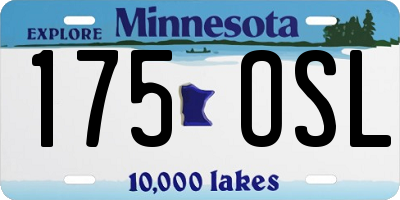 MN license plate 175OSL